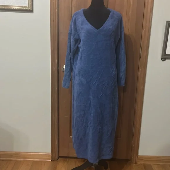 Free People Girls night in Maxi pullover in blue size small - Picture 1 of 6
